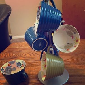 Starbucks 2007 collection coffee mugs with stand